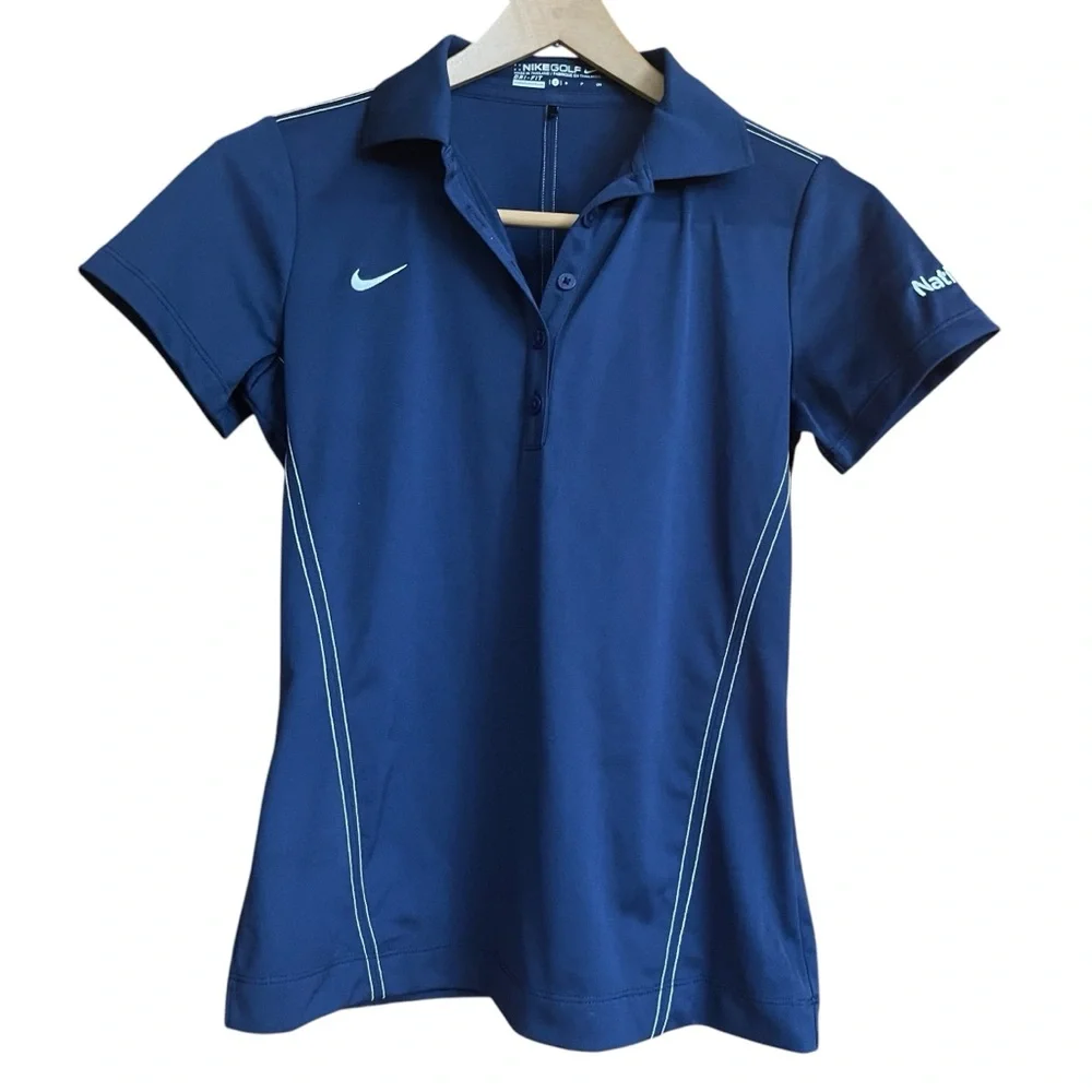 Nike Golf Dri-FIT Women’s Blue Polo‎ Shirt Small National MI Embroidered Logo